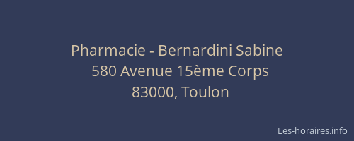 Pharmacie - Bernardini Sabine