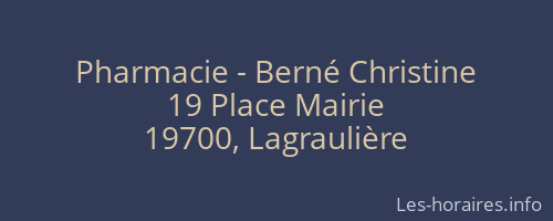 Pharmacie - Berné Christine