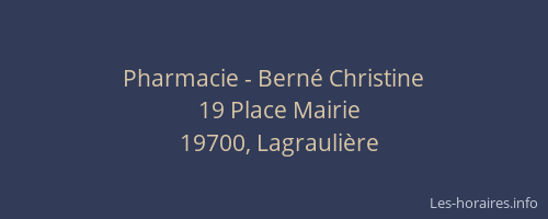 Pharmacie - Berné Christine