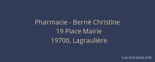 Pharmacie - Bern&eacute; Christine