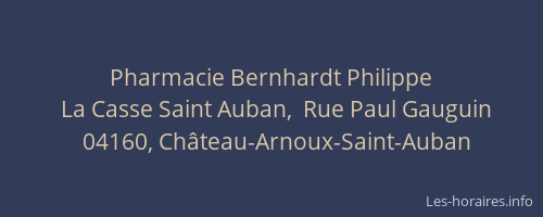 Pharmacie Bernhardt Philippe