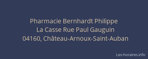 Pharmacie Bernhardt Philippe