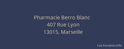 Pharmacie Berro Blanc