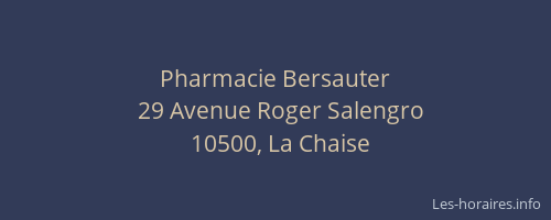 Pharmacie Bersauter