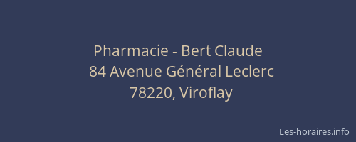 Pharmacie - Bert Claude