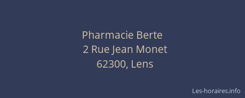 Pharmacie Berte