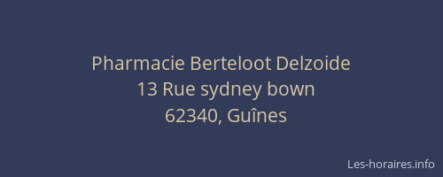 Pharmacie Berteloot Delzoide