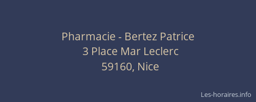 Pharmacie - Bertez Patrice