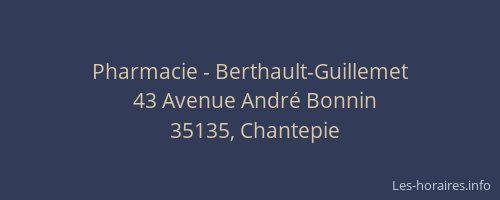 Pharmacie - Berthault-Guillemet