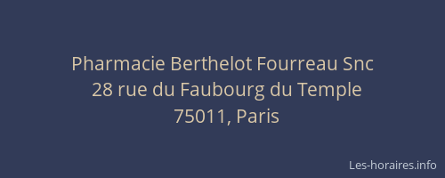 Pharmacie Berthelot Fourreau Snc