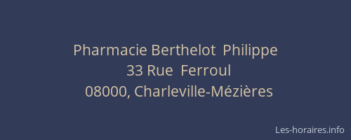 Pharmacie Berthelot  Philippe