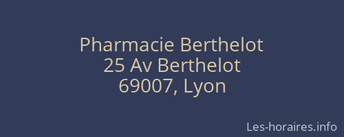 Pharmacie Berthelot