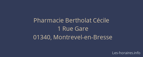 Pharmacie Bertholat Cécile