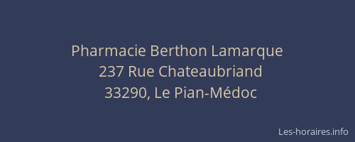 Pharmacie Berthon Lamarque