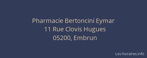 Pharmacie Bertoncini Eymar