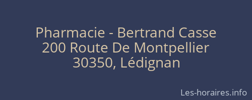 Pharmacie - Bertrand Casse