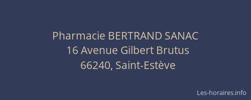 Pharmacie BERTRAND SANAC