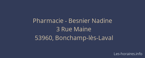Pharmacie - Besnier Nadine