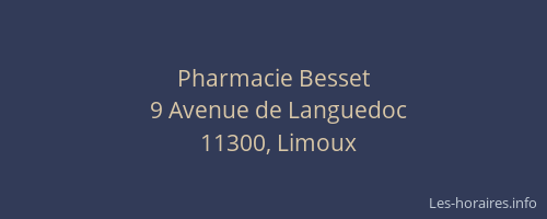 Pharmacie Besset