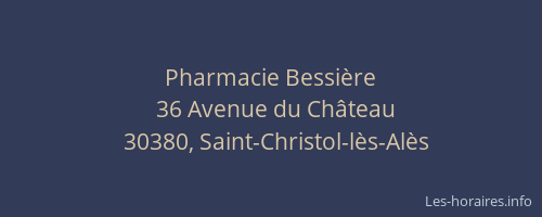 Pharmacie Bessi&egrave;re