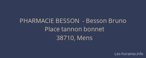 PHARMACIE BESSON  - Besson Bruno