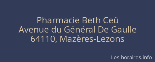 Pharmacie Beth Ceü
