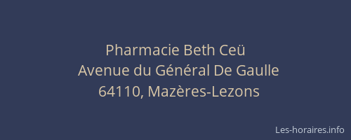 Pharmacie Beth Ceü