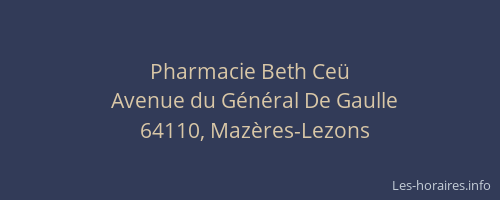 Pharmacie Beth Ce&uuml;
