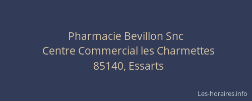 Pharmacie Bevillon Snc