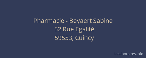Pharmacie - Beyaert Sabine