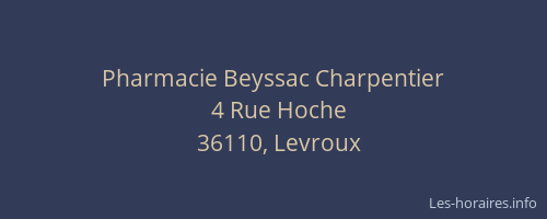 Pharmacie Beyssac Charpentier
