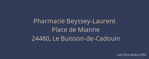 Pharmacie Beyssey-Laurent