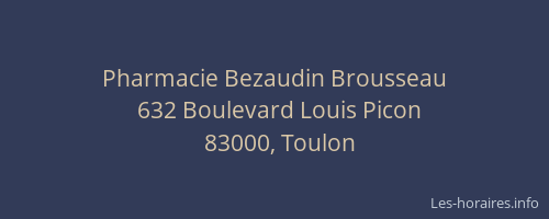 Pharmacie Bezaudin Brousseau