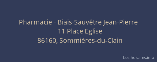 Pharmacie - Biais-Sauv&ecirc;tre Jean-Pierre