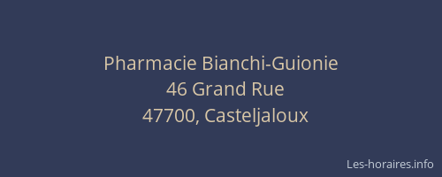 Pharmacie Bianchi-Guionie