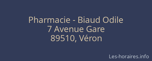 Pharmacie - Biaud Odile