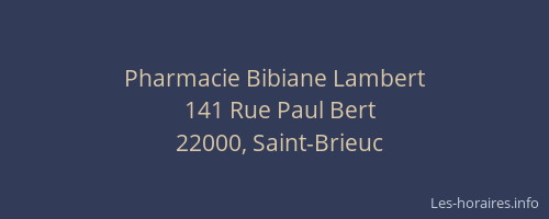 Pharmacie Bibiane Lambert