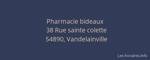 Pharmacie bideaux