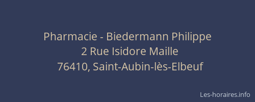 Pharmacie - Biedermann Philippe