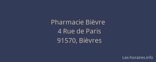 Pharmacie Bièvre