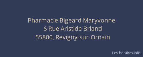 Pharmacie Bigeard Maryvonne