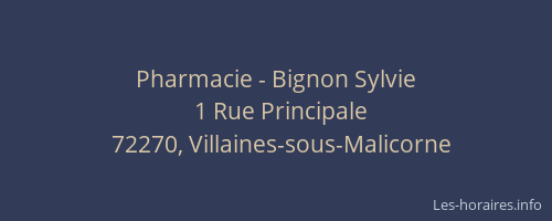 Pharmacie - Bignon Sylvie