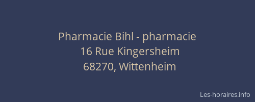 Pharmacie Bihl - pharmacie