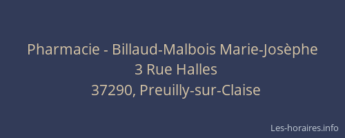 Pharmacie - Billaud-Malbois Marie-Josèphe
