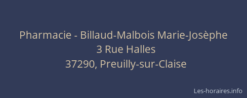Pharmacie - Billaud-Malbois Marie-Jos&egrave;phe