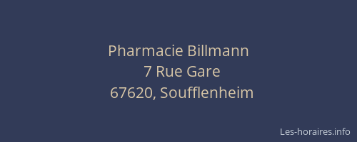 Pharmacie Billmann