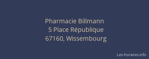Pharmacie Billmann
