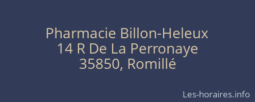 Pharmacie Billon-Heleux