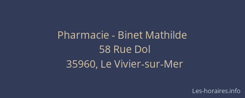 Pharmacie - Binet Mathilde