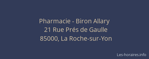Pharmacie - Biron Allary